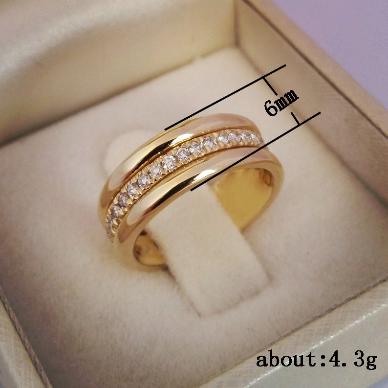 European And American Style Simple Golden Ring Jewellery, Copper Plated Fashion Ring