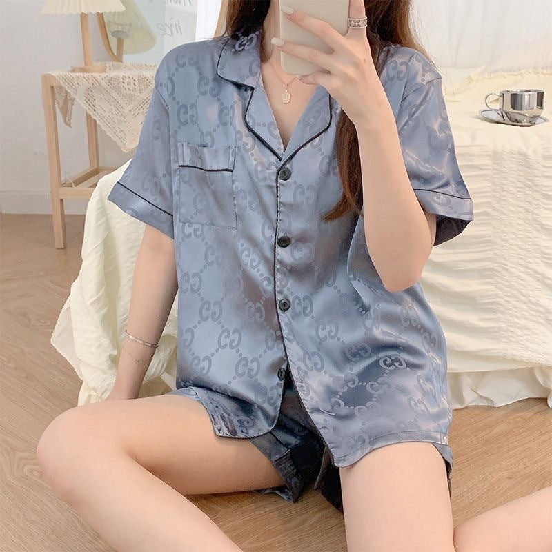 Women's Pajamas Summer Short Sleeve Ice Silk Advanced