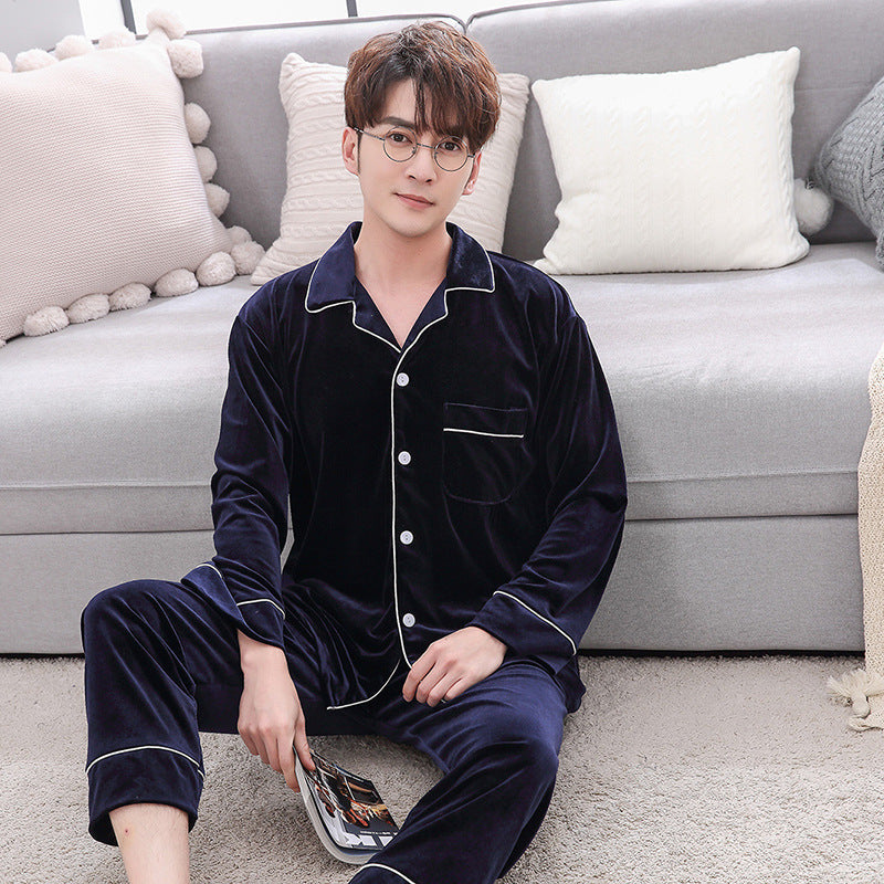 Couple Winter Warm  Velvet Long Sleeve Pyjamas Set