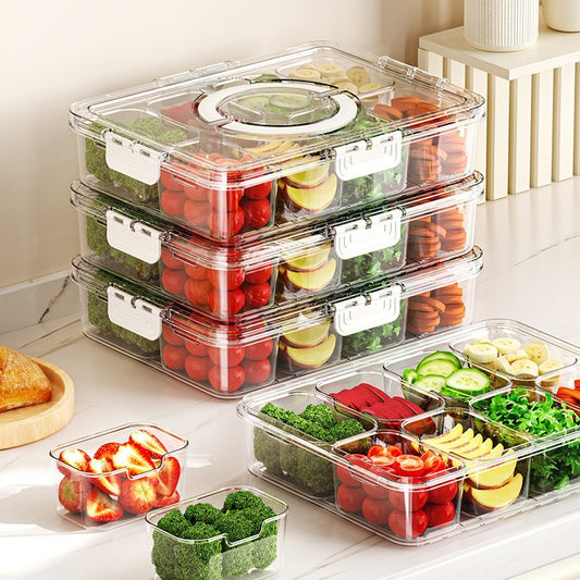 Kitchen Refrigerator Fresh-keeping Sealed Box Food Grade Transparent Eight-compartment