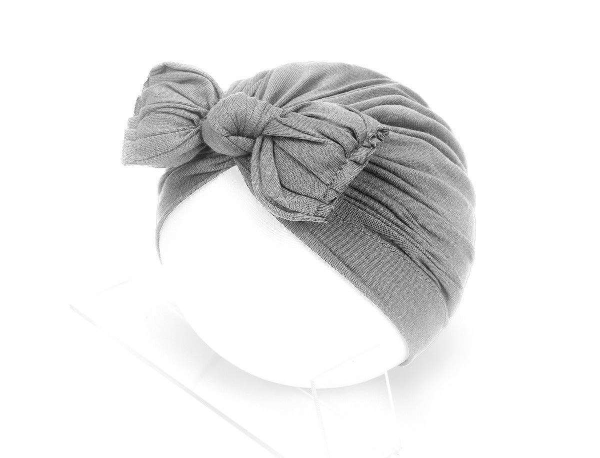 Pleated Baby Hat Bow Solid Color Pullover Indian Hat