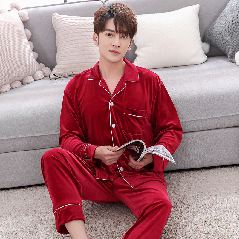 Couple Winter Warm  Velvet Long Sleeve Pyjamas Set