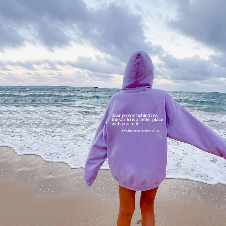 Every Thing Will Be Okay Creative Letter Hoody Female Casual Pocket Hoodie Fashion Loose Clothes Warm Comfortable Pullover