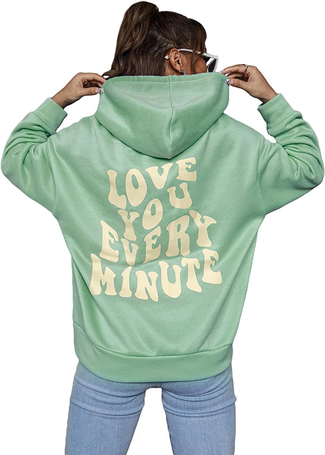 Every Thing Will Be Okay Creative Letter Hoody Female Casual Pocket Hoodie Fashion Loose Clothes Warm Comfortable Pullover